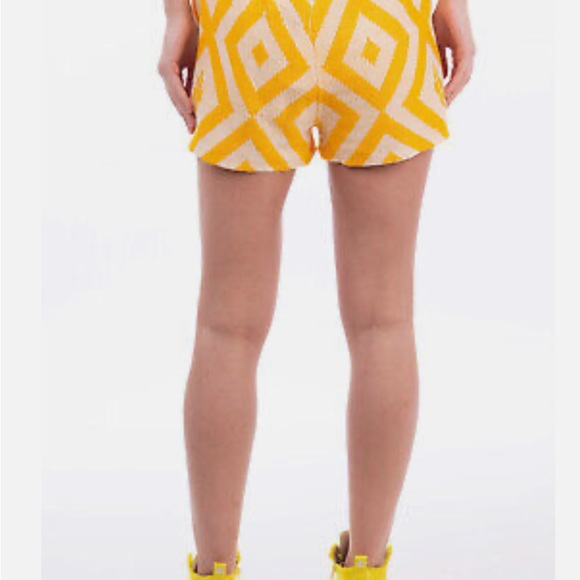 🧡LEMLEM By LIYA KEBEDE Shorts Geometric Drawstring Elastic Waist - Picture 2 of 3